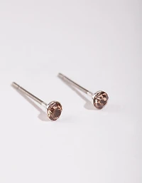 Silver Mini Dia Stud Earrings