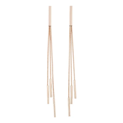 Gold Trio Snake Chain Drop Earrings