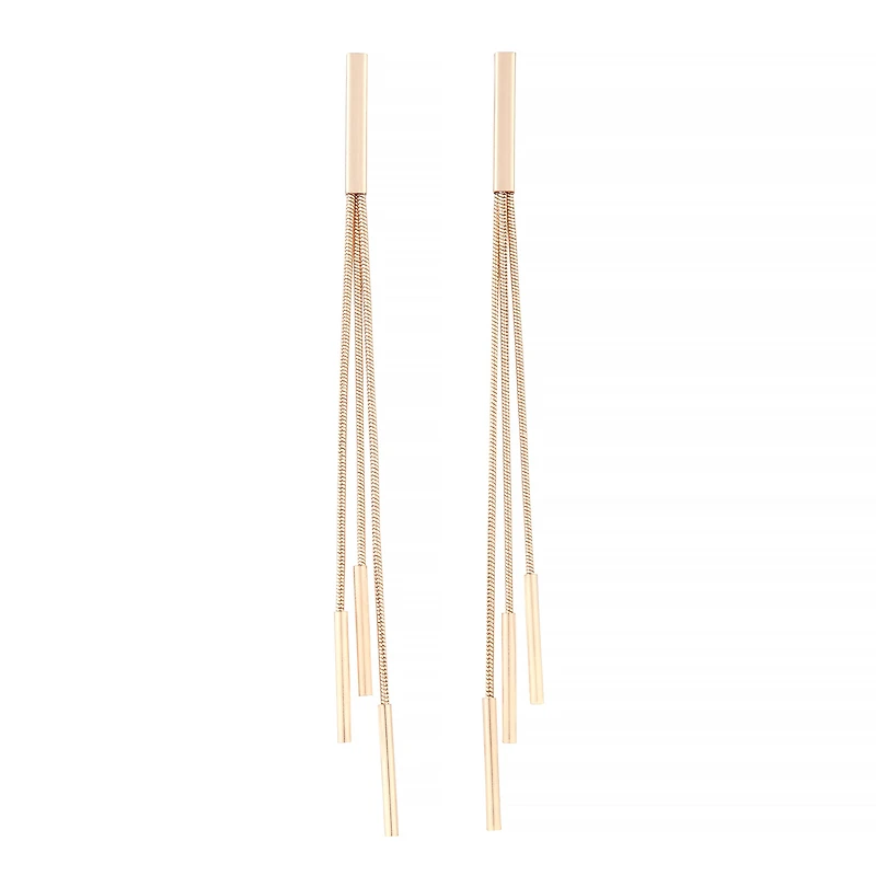 Gold Trio Snake Chain Drop Earrings