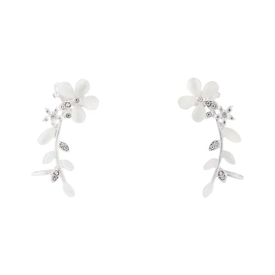 Pearlised Jewel Flower Vine Ear Cuff Two Pack