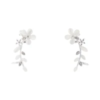 Pearlised Jewel Flower Vine Ear Cuff Two Pack