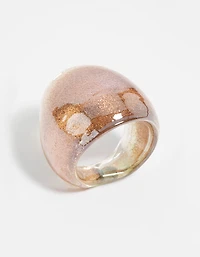 Bronze Glitter Dome Ring