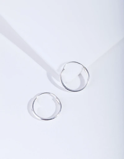 Sterling Silver 12mm Hoop Earrings