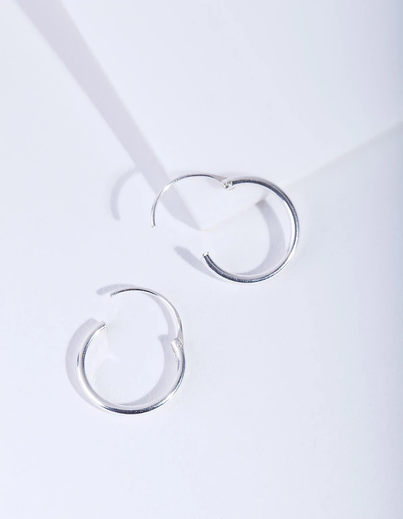 Sterling Silver 12mm Hoop Earrings