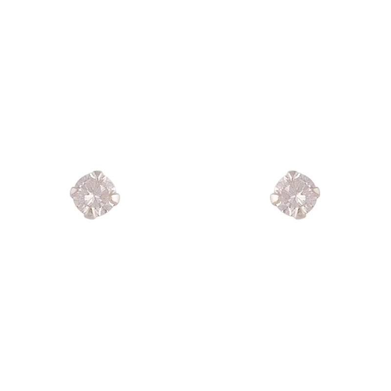 Sterling Silver Cubic Zirconia Round 4mm Stud Earrings