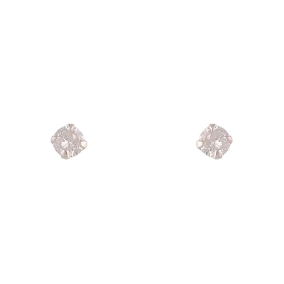 Sterling Silver Cubic Zirconia Round 4mm Stud Earrings
