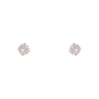 Sterling Silver Cubic Zirconia Round 4mm Stud Earrings