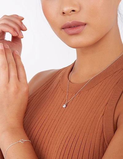 Sterling Silver Cubic Zirconia Necklace