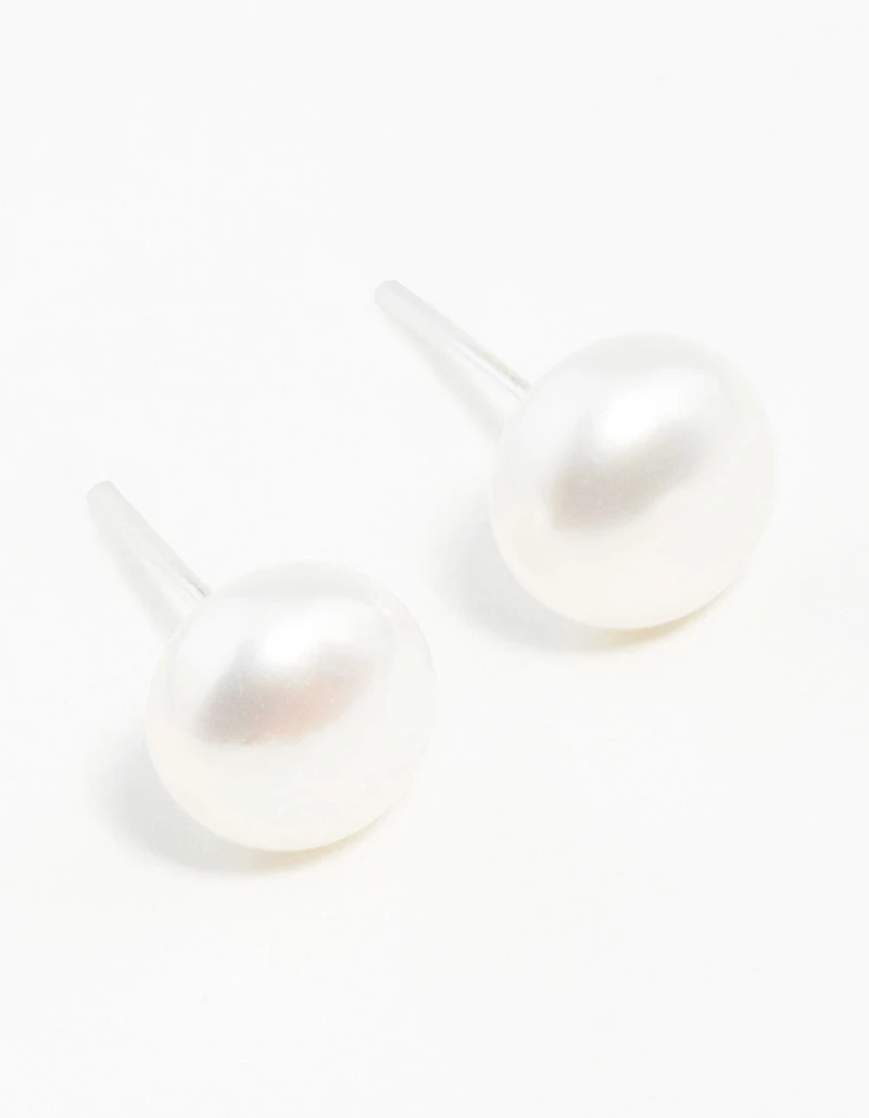 Sterling Silver Freshwater Pearl Stud Earrings