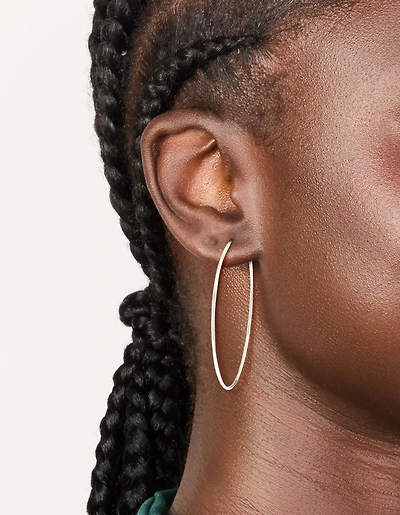 Sterling Silver 50Mm Hoop