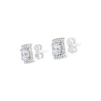Sterling Silver Cubic Zirconia Square Stud
