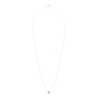 Sterling Silver Opalised Blue Bead Necklace
