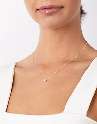 Sterling Silver Opalised Blue Bead Necklace