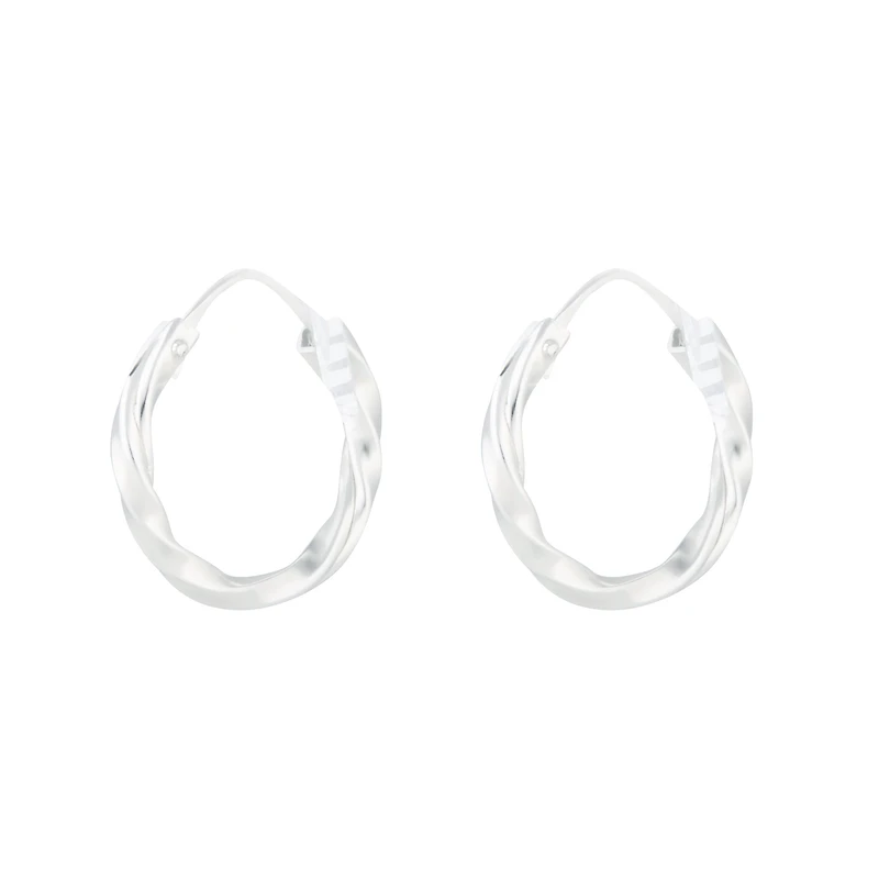 Sterling Silver Twist Hoop Earrings