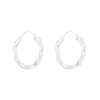 Sterling Silver Twist Hoop Earrings
