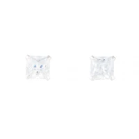 Sterling Silver Square Cubic Zirconia Stud