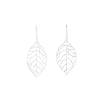 Sterling Silver Leaf Drop Earrings