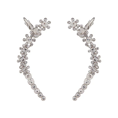 Diamante Double Flower Ear Cuff Pack