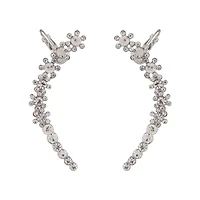 Diamante Double Flower Ear Cuff Pack