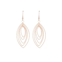 Rose Gold Textured Marquise Drop Earrings