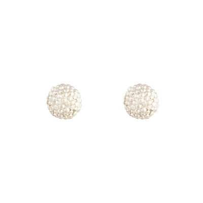 Gold Diamante Fireball Stud Earrings