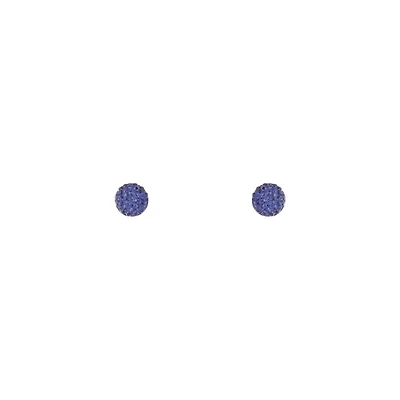 Dark Purple Dome Stud Earrings