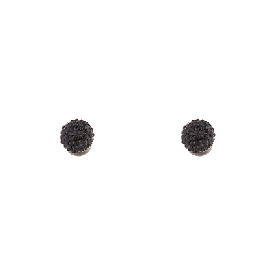 Black Mini Fireball Stud Earrings