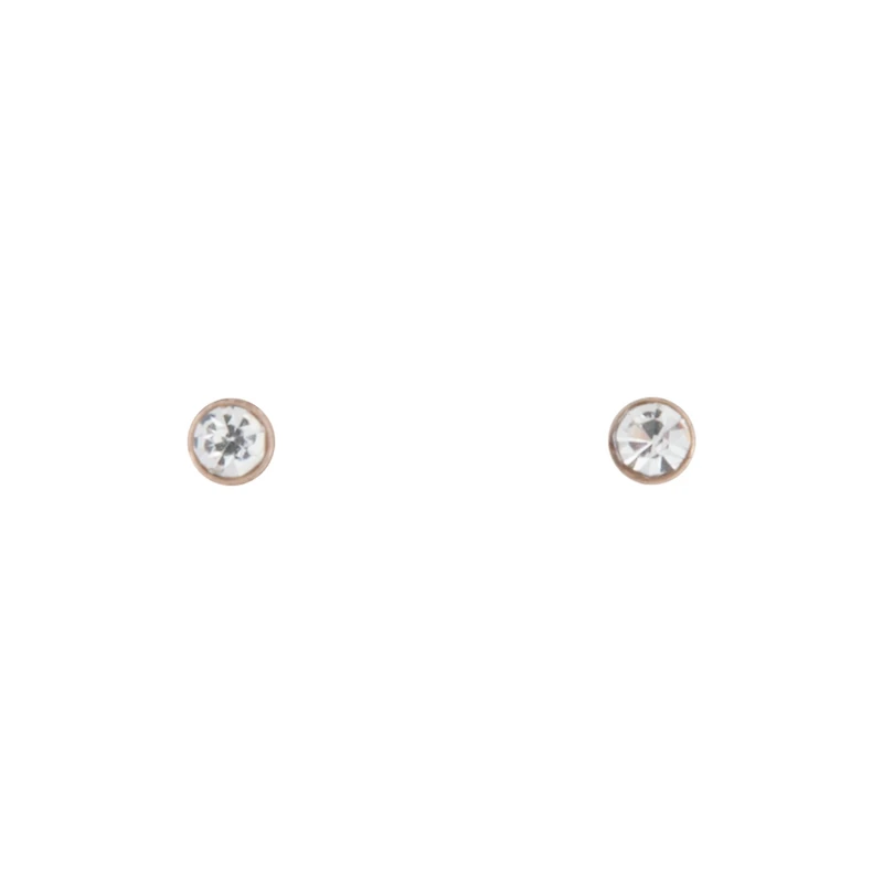 Rose Gold Diamante Very Small Stud Earrings