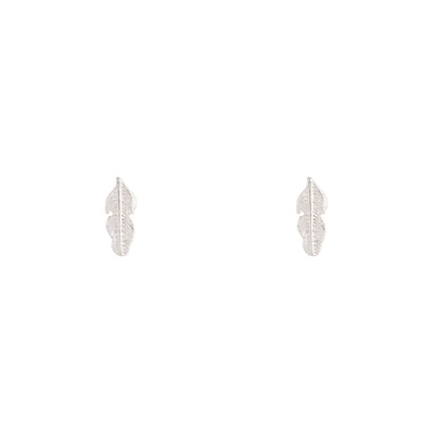 Silver Dainty Leaf Stud Earrings