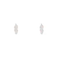 Silver Dainty Leaf Stud Earrings