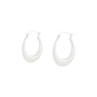 Sterling Silver Flat Edge Hoop