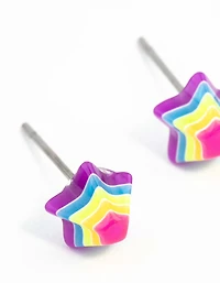 Rainbow Mini Star Stud Earrings