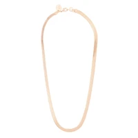 Gold Flat Omega Ribbed Chain Necklace
