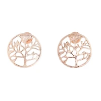 Rose Gold Tree Of Life Stud Earrings