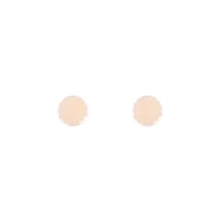 Rose Gold Pink Enamel Button Stud Earrings