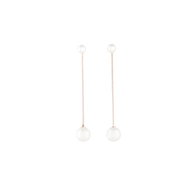 Rose Gold Snake Pearl Drop Earrings