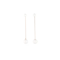 Rose Gold Snake Pearl Drop Earrings