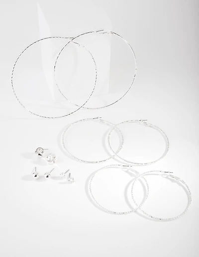 Silver Knot Hoop Earring 6-Pack