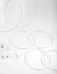 Silver Knot Hoop Earring 6-Pack