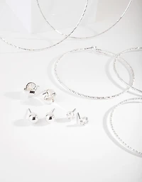 Silver Knot Hoop Earring 6-Pack