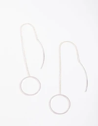 Silver Circle Thread Earrings