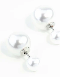 Pearl Ball Sandwich 8MM Stud Earrings