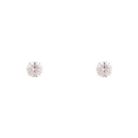 Sterling Silver Cubic Zirconia 2 CT Stud Earrings