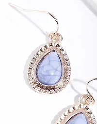 Rose Gold Mini Etched Tear Drop Earrings
