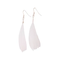 Rose Gold Pink Feather Earrings