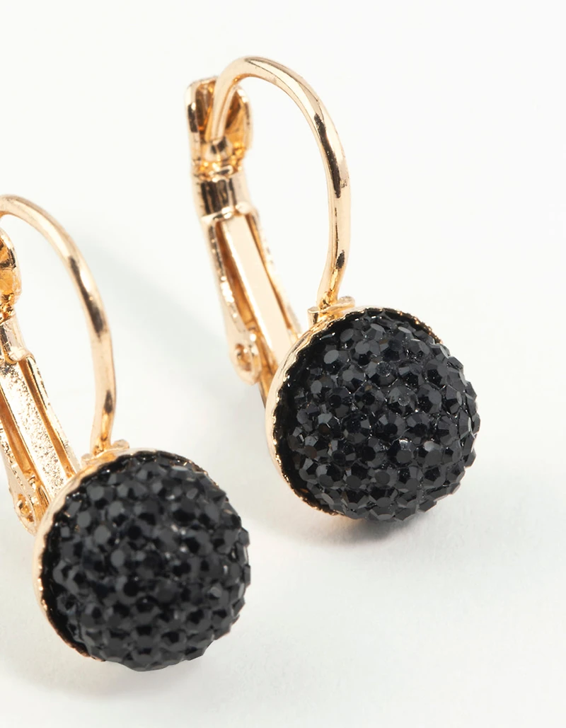 Gold Sparkle Ball Clip On Earrings