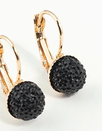 Gold Sparkle Ball Clip On Earrings