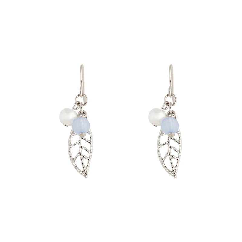 Silver Leaf Drop Earrings