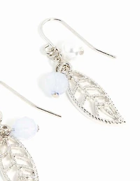 Silver Leaf Drop Earrings