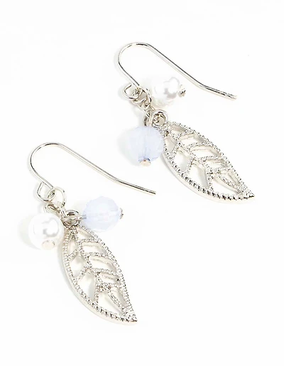 Silver Leaf Drop Earrings